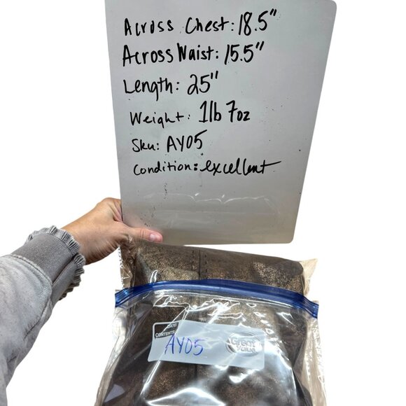 Roper Vintage Leather Jacket Brown Bronze Metallic Full Zip Size Small - Picture 16 of 16